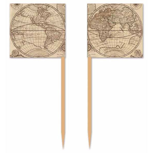 Around the World Double-Sided Party Picks, 50 Count