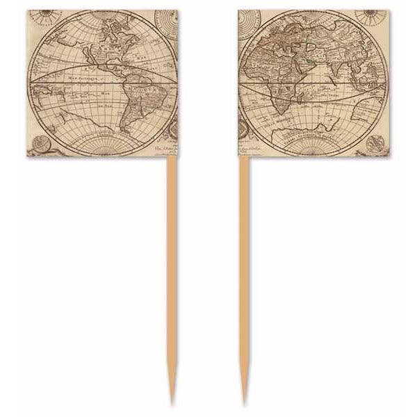 Around the World Double-Sided Party Picks, 50 Count