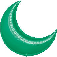 Green Crescent Foil Balloon, 26 Inch