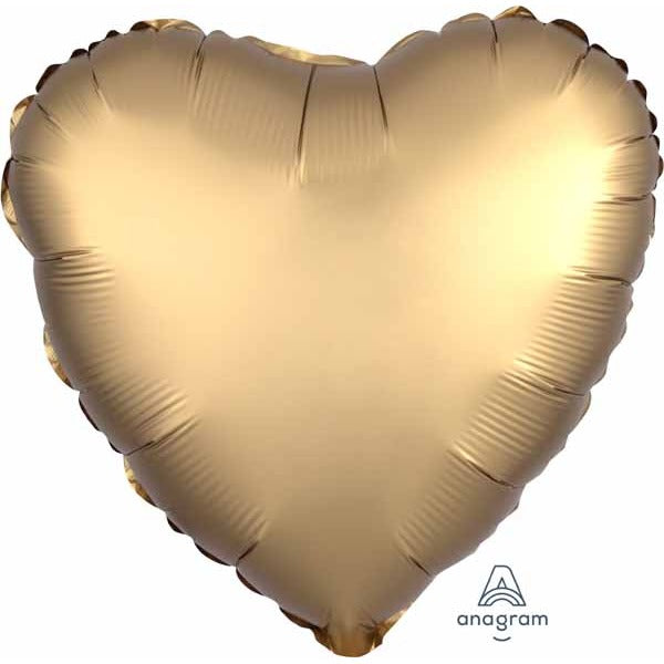 18-Inch Gold Sateen Satin Luxe Heart Foil Balloon