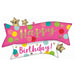 Happy Birthday Pink Confetti 38-Inch Foil Balloon