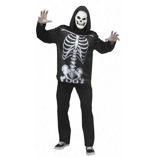 Adult EZ Skeleton Shirt and Mask Costume Set