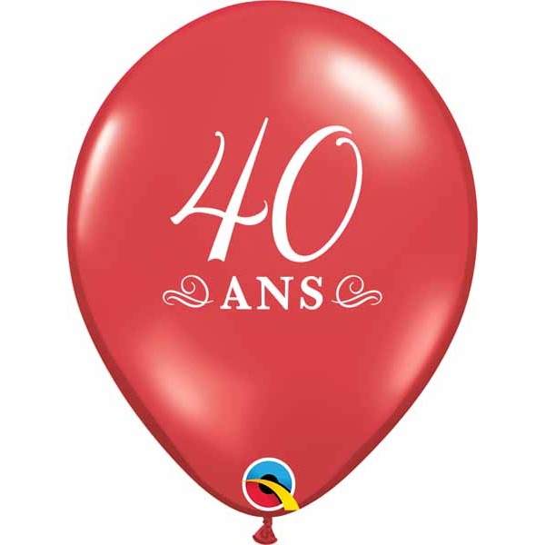 40 Ans Ruby Red 11-Inch Latex Balloons, 50 Pack