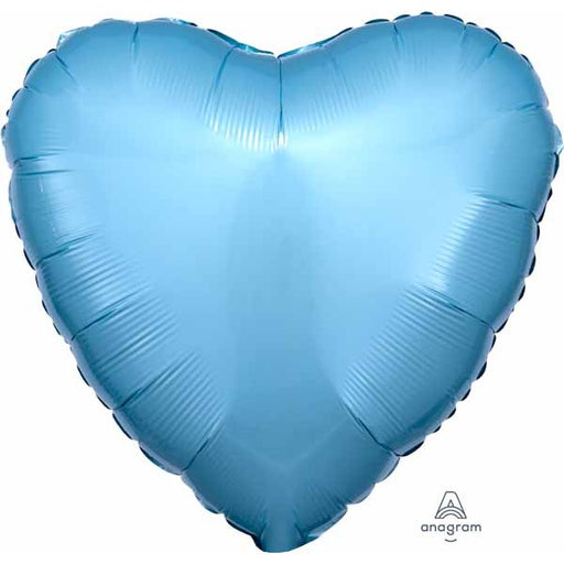 18-Inch Pearl Pastel Blue Heart Foil Balloon