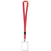 Red Lanyard with Card Holder and Detachable Clip