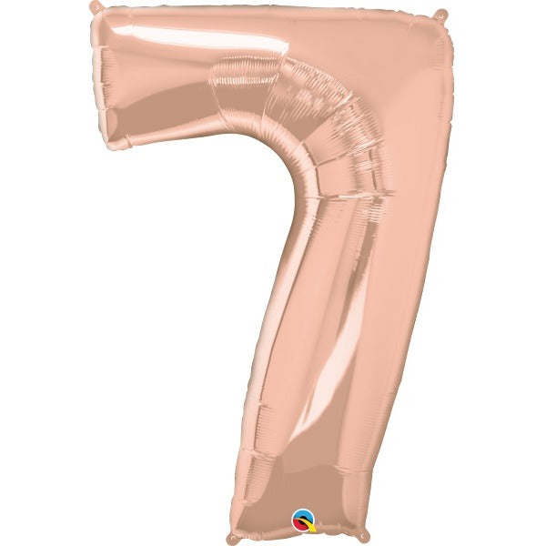34-Inch Rose Gold Number 7 Balloon