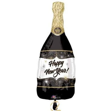 36 Inch Happy New Year Champagne Bottle Foil Balloon
