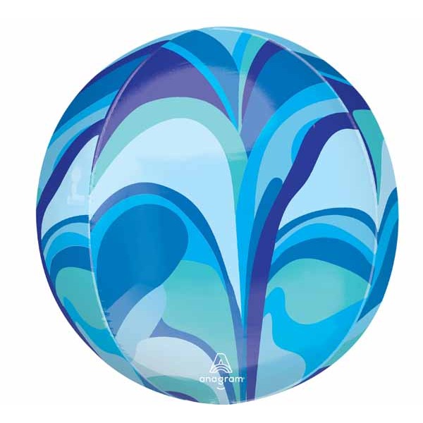 Blue Macro Marble 16" Orbz Foil Balloon
