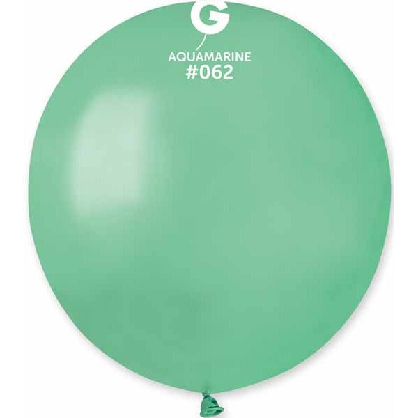 Gemar 19-Inch Metallic Aquamarine Latex Balloons, 25 Count