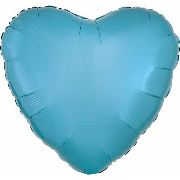 Caribbean Blue 18-Inch Heart Foil Balloon