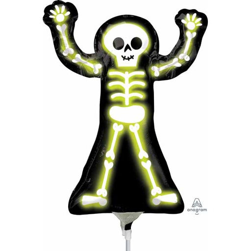 Neon Skelly Mini Shape Halloween Foil Balloon
