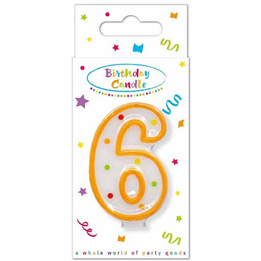 Dots Number 6 Birthday Candle