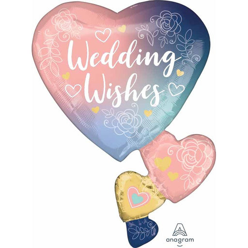 Wedding Wishes Lace 30 Inch Foil Balloon