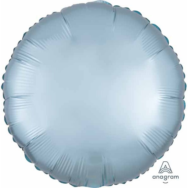 18" Pastel Blue Satin Luxe Round Foil Balloon