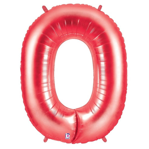 Red Number 0 Megaloon Balloon, 40 Inch