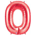 Red Number 0 Megaloon Balloon, 40 Inch