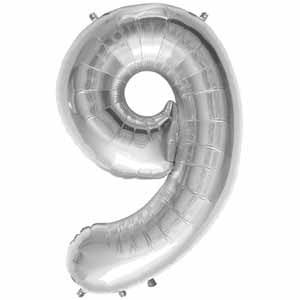 34-Inch Silver Number 9 Balloon