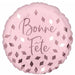 Bonne Fête Blush Round Foil Balloon, 18 Inch