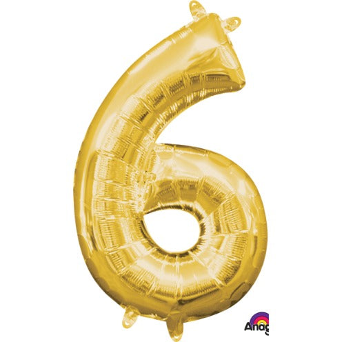 16 Inch Gold Number 6 Balloon