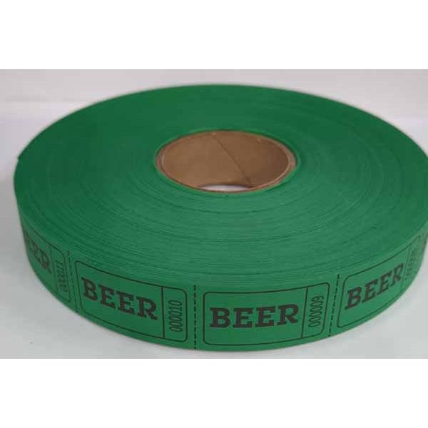 ROLL TICKETS 2000 BEER GREEN