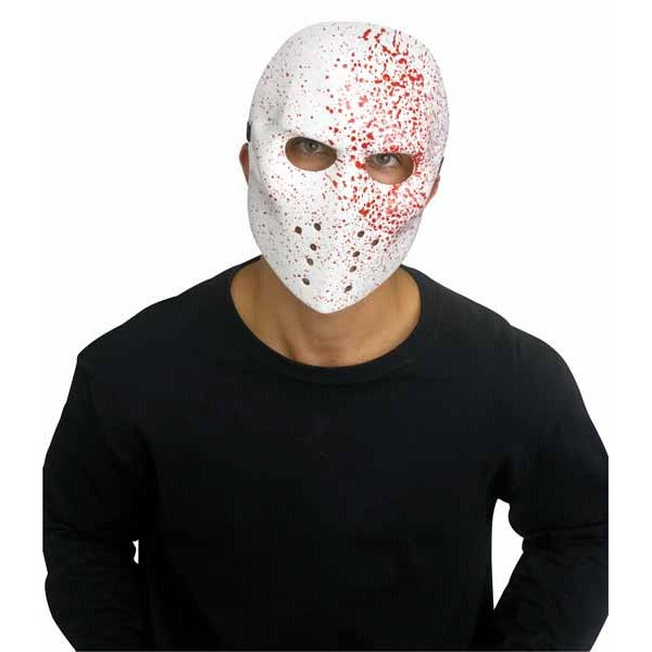 White Hockey Mask with Blood Effect