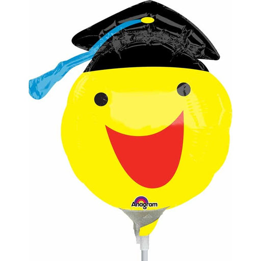 14-Inch Happy Smiley Face Graduation Mini Shape Foil Balloon
