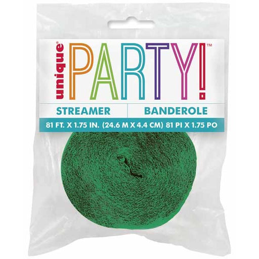 Emerald Green Crepe Streamer, 81 ft