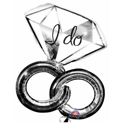 30-Inch I Do Wedding Rings SuperShape Foil Balloon