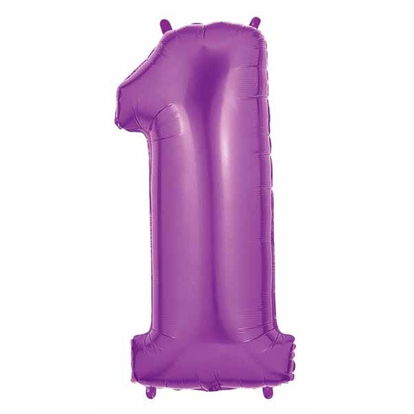 Megaloon Purple Number 1 Balloon, 40 Inch
