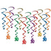 30th Birthday Hanging Whirls, 12 Pack