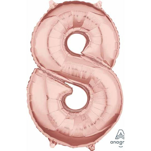 26-Inch Rose Gold Number 8 Balloon