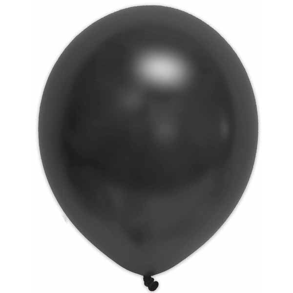 Trico 12-Inch Pearl Black Latex Balloons, 100 Pack