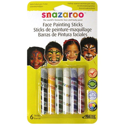 Snazaroo Rainbow Face Paint Sticks, Set of 6