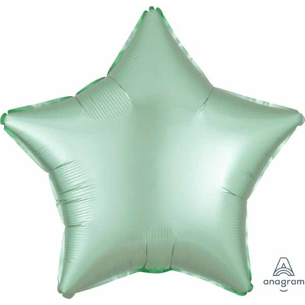 19" Mint Green Satin Luxe Star Foil Balloon