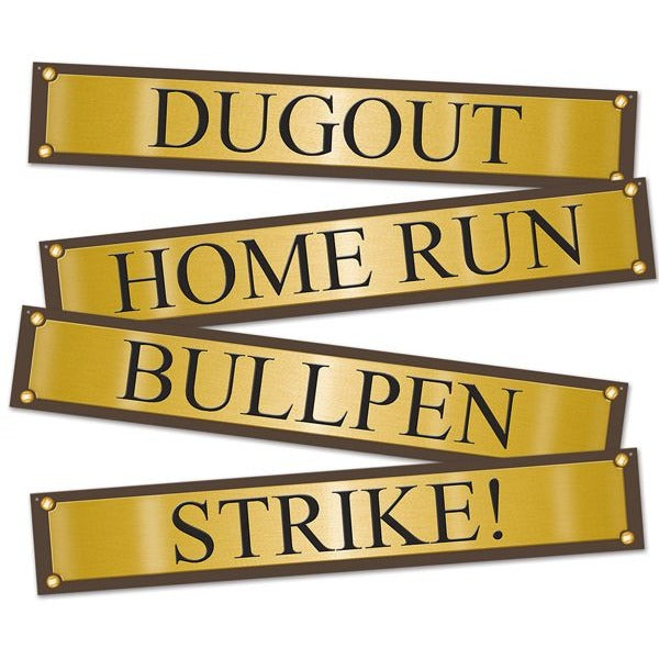 Baseball Street Sign Cutouts, 4-Pack