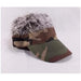 Flair Hair Green Camo Visor with Gray Hair