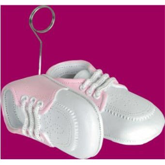 Pink Baby Shoes Photo and Balloon Holder