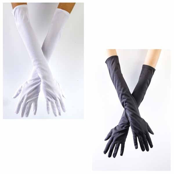 Children's Black Opera Gloves, 15 Inch