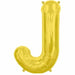 Gold Letter J Balloon, 34 Inch