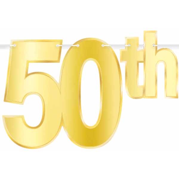 Gold Foil 50th Birthday Streamer