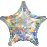 19-Inch Holographic Firework Stars Foil Balloon