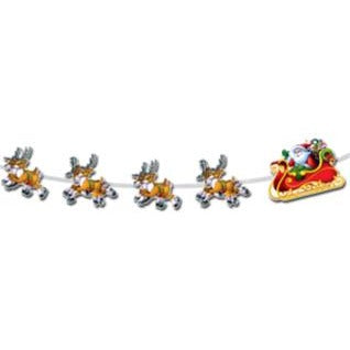 Santa & Sleigh Christmas Streamer, 8 ft