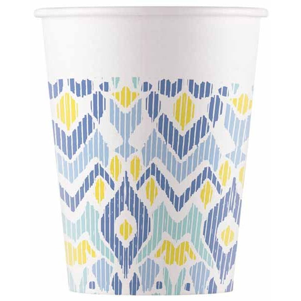 Ethnic Design 7 oz Paper Cups, 8 Pack