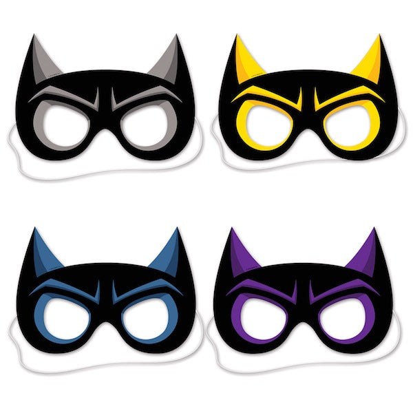 Superhero Party Masks, 4 Pack