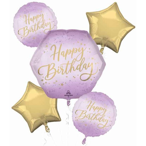 Lavender Luxe Happy Birthday Foil Balloon Bouquet