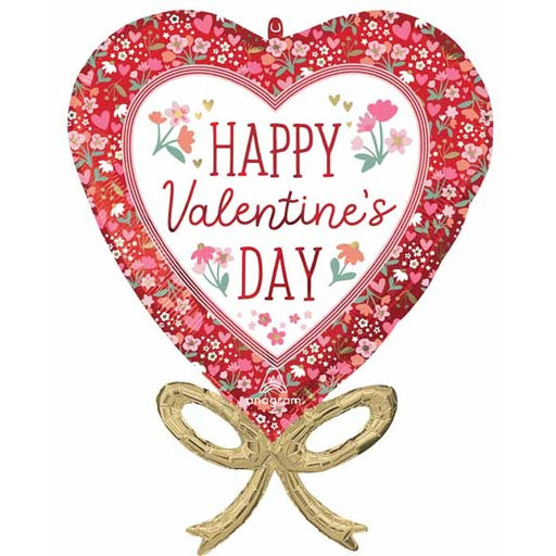 Happy Valentine's Day Boho Bow Foil Balloon, 28 Inch