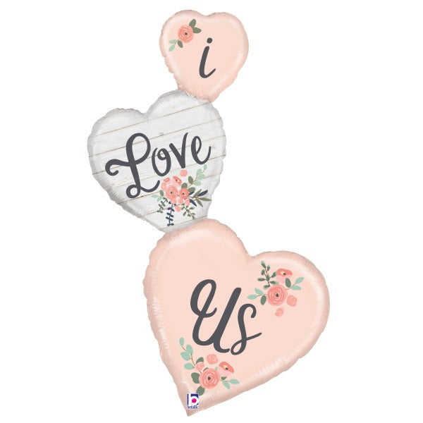 Rustic I Love Us 50-Inch Foil Balloon