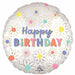 Satin Daisies Happy Birthday 18-Inch Round Foil Balloon