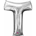 16-Inch Silver Letter T Foil Balloon