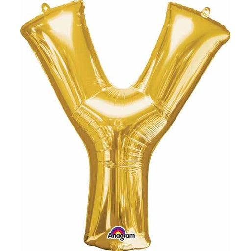 34 Inch Gold Letter Y Balloon
